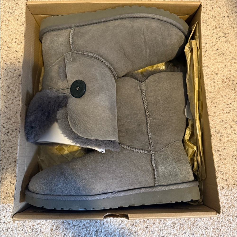 UGG Bailey Button Gray Boots